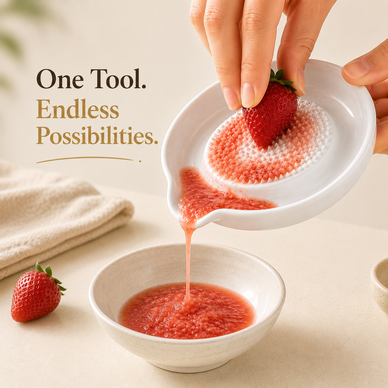 Garlic & Fruits Grating Ceramic Dish