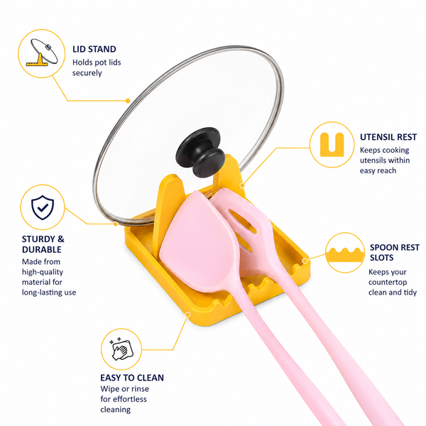 Multipurpose Kitchen Lid & Spoon Holder Stand