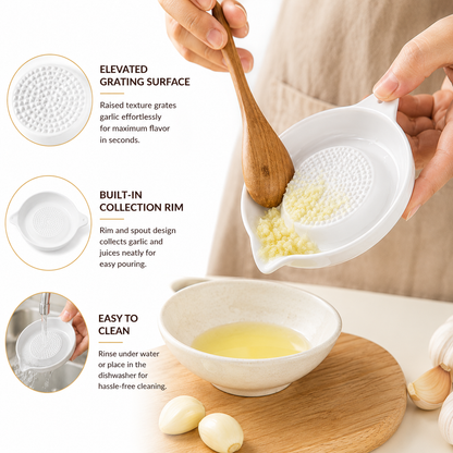 Garlic & Fruits Grating Ceramic Dish