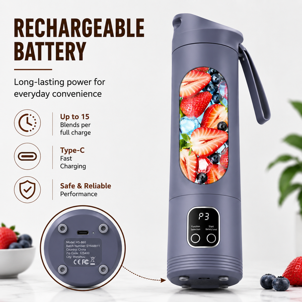 12 Blade Rechargeable Portable Blender